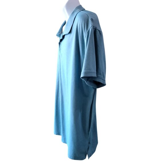 Mens Plus Size XXXL Polo Shirt Stretch Cotton Aqua Blue Casual Collared Top - Picture 3 of 7